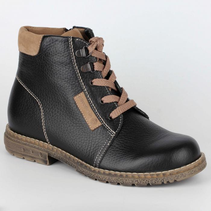 Ботинки 55133-1.черный+норковый Детская обувь Шаговита