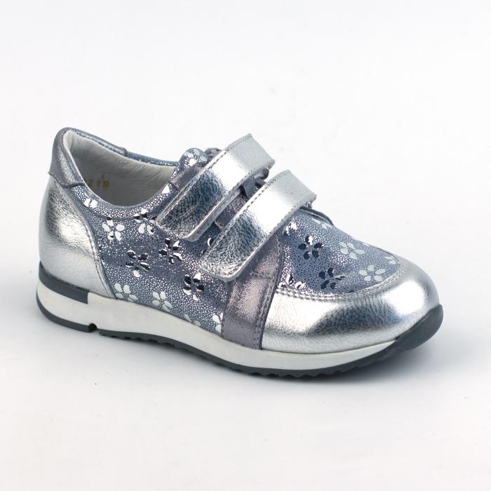 Полуботинки 41124.серебро+голубой Детская обувь Шаговита