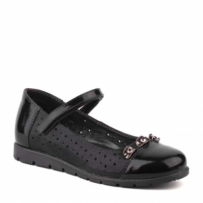 Туфли 63254-1.черный наплак Детская обувь Шаговита