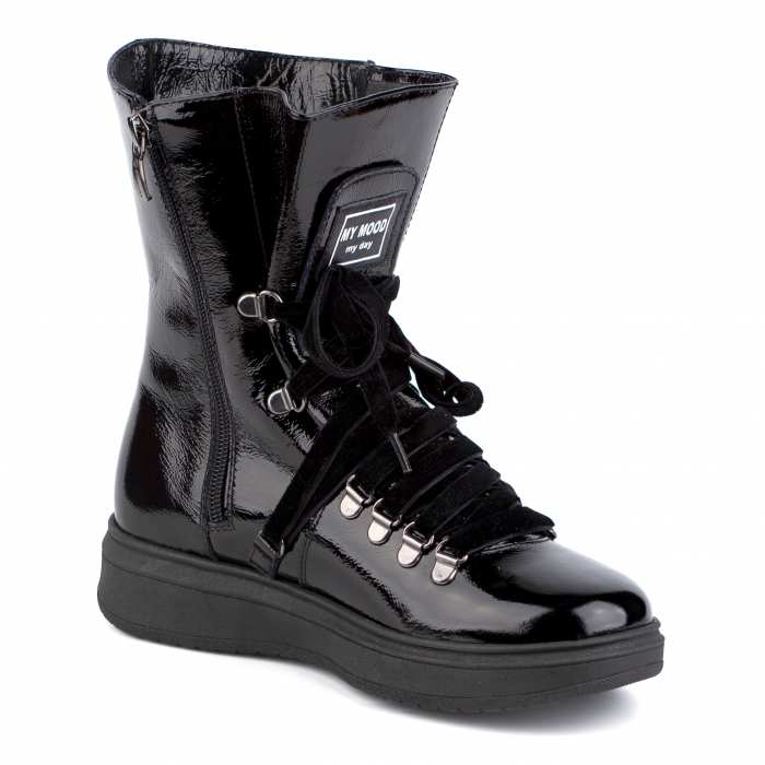 Ботинки 65211.черный наплак Детская обувь Шаговита